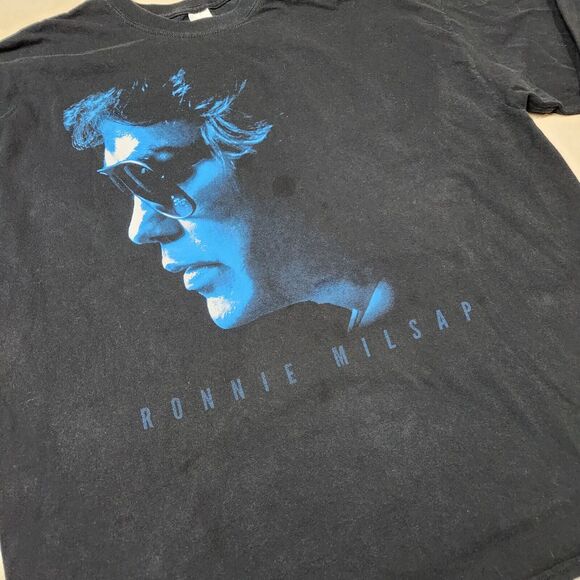 Vtg 90s Ronnie Milsap Long Sleeve Shirt 2XL Band T Western Country Music Y2k - Picture 4 of 11